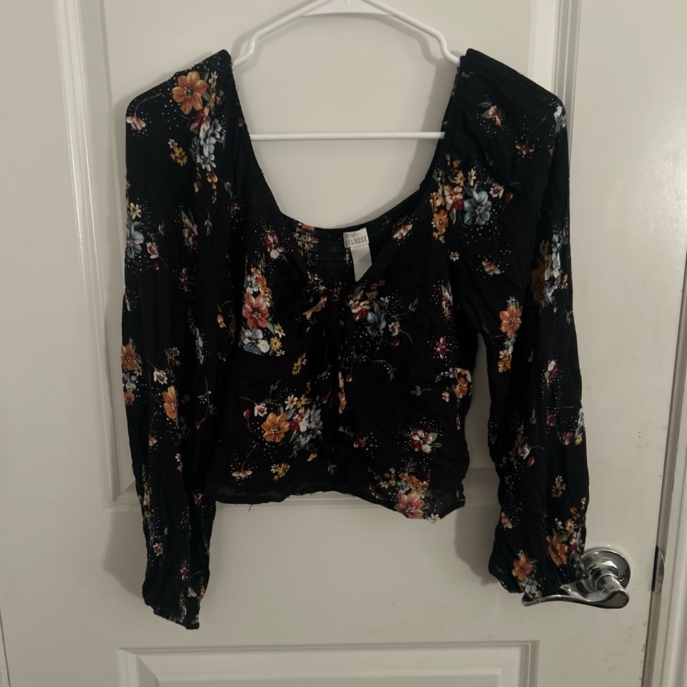 Floral Black Women's Top